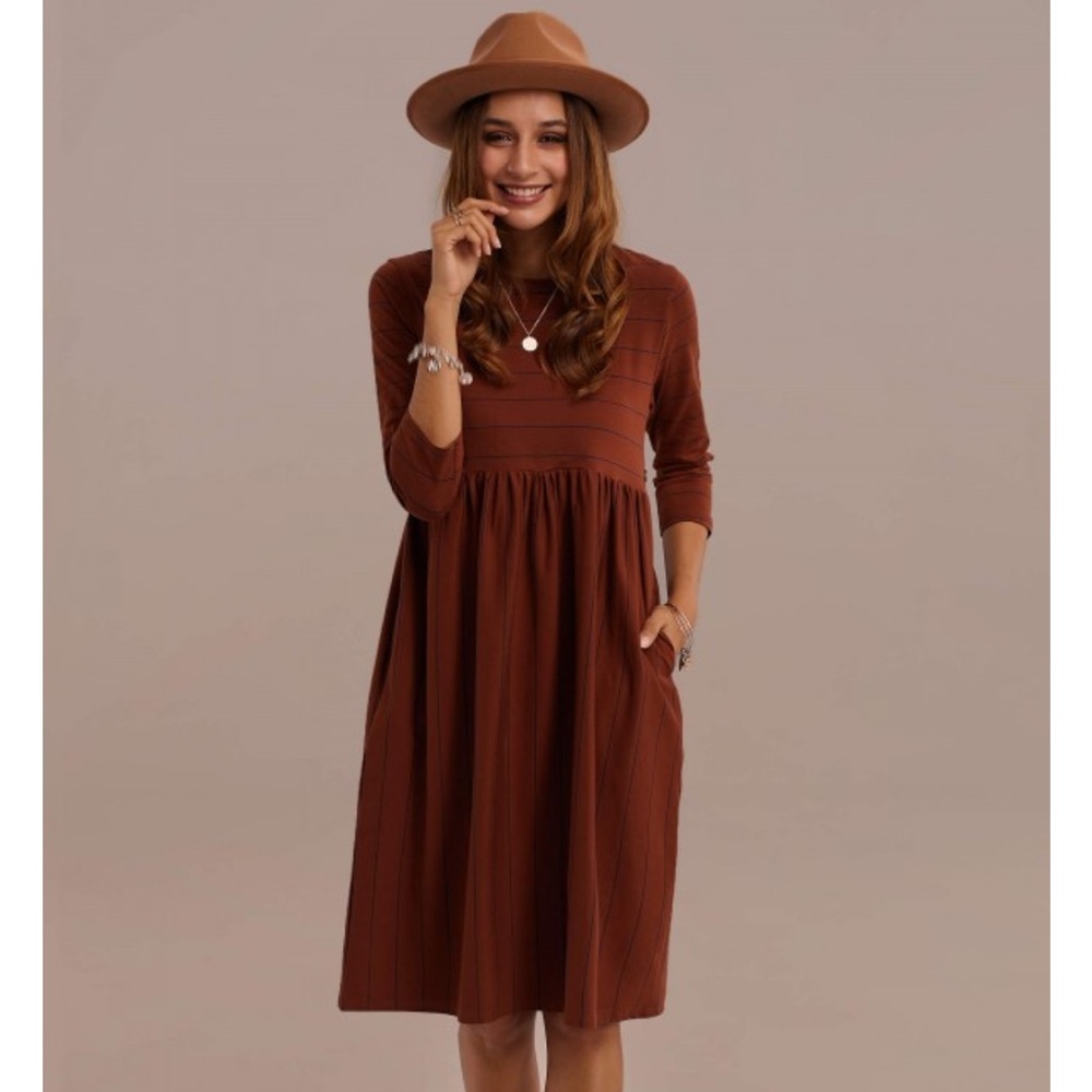 Petallush Brown Midi Dress